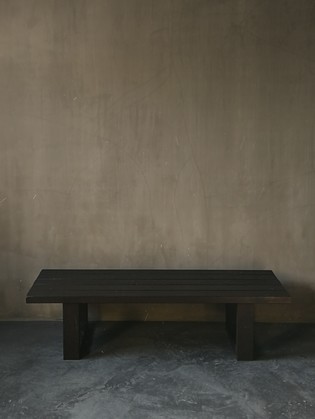 Dark wooden bench or coffeetable, midcentury 