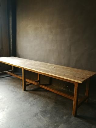 A antique pine refectory or console table