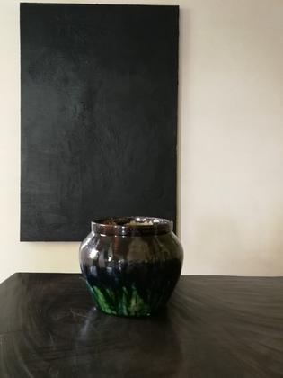 A large ceramic vintage vase