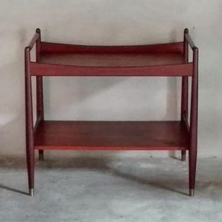 A nordic teak rectangular two level side table