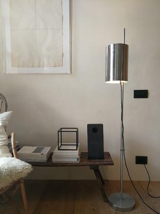 An original aluminium floorlamp, probably maria pergay