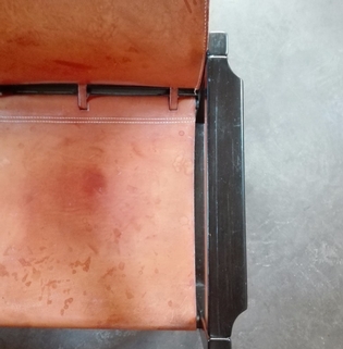 Beautiful patinated leather Diana armchair by Karin Mobring, Swedish