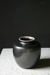 Black ceramic vase