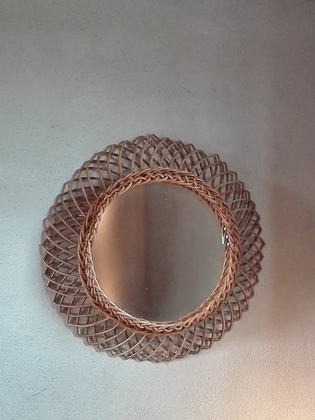 Large rotan mirror