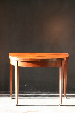 Mahogany demi-lune card table