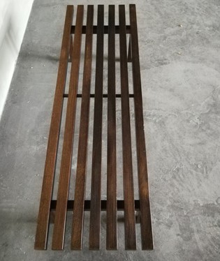 Mid century slated wenge bench