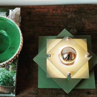Original metal green table lamp