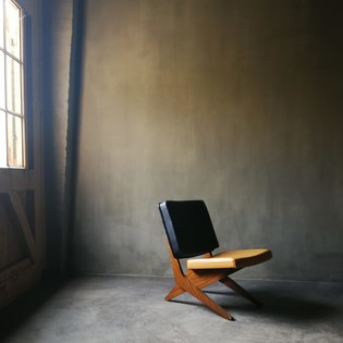 Scissorchair FB18 by Vangrunsven, teak and leather,50s