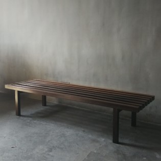 Solid wenge slat bench